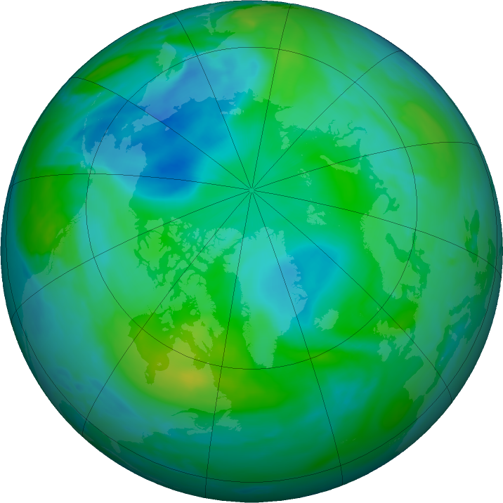 Arctic ozone map for 07 September 2018
